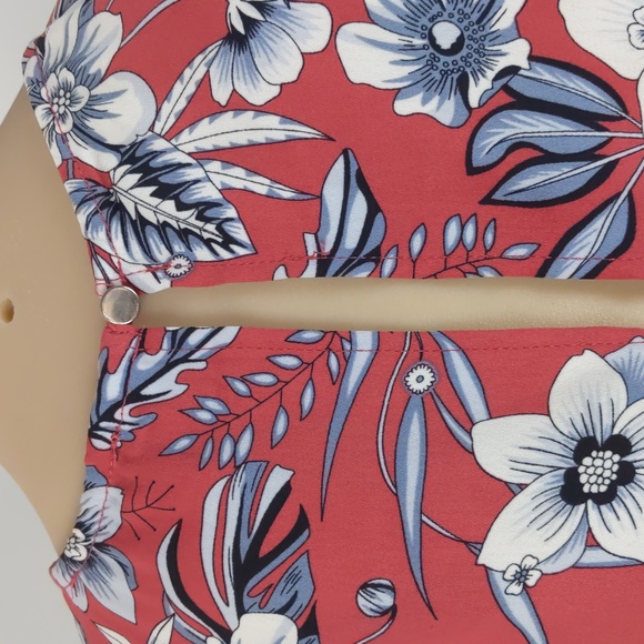 Tokito Womens Dress Size 6 Pink Grey Floral Short Sleeve Fit & Flare Keyhole NEW - Picture 12 of 16